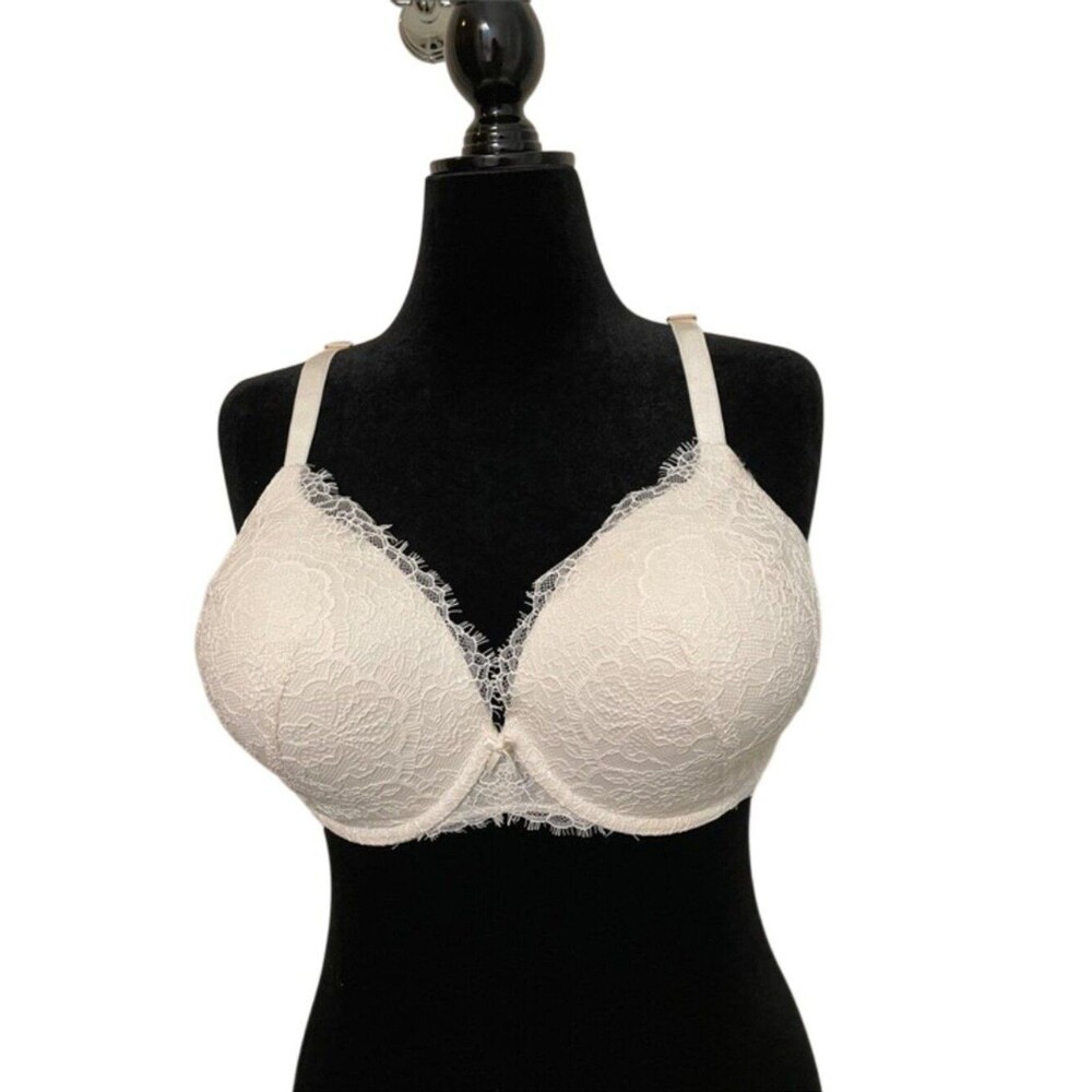 Victoria's Secret Dream Angels White Lace Bra Size 38DDD 38F Underwire Padded